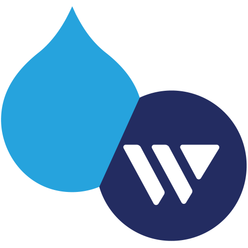 Drupal drop and Widen icon graphic
