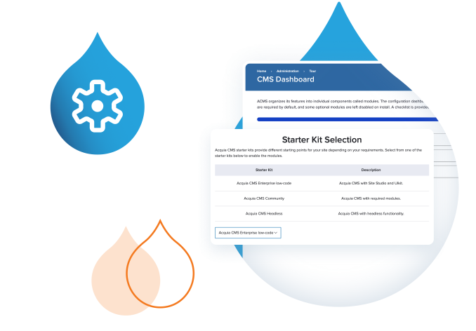acquia droplet with product screenshots coming out
